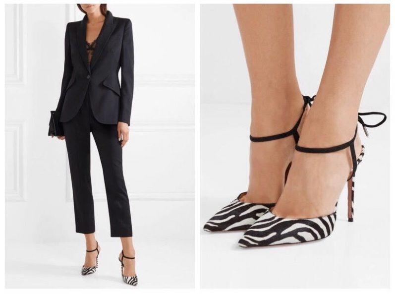 aquazzura zebra heels