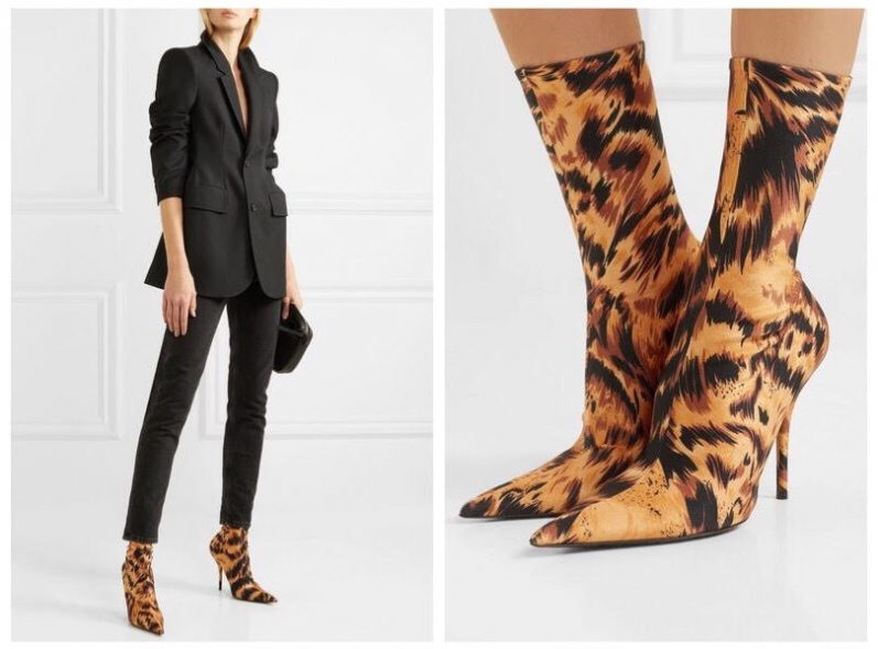 balenciaga leopard boots