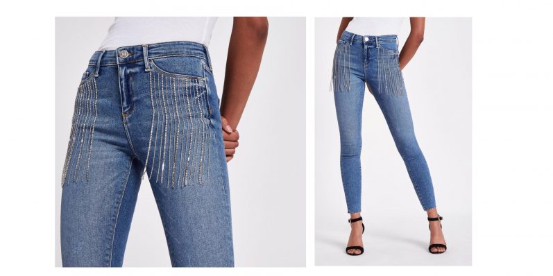 diamante jeans river island